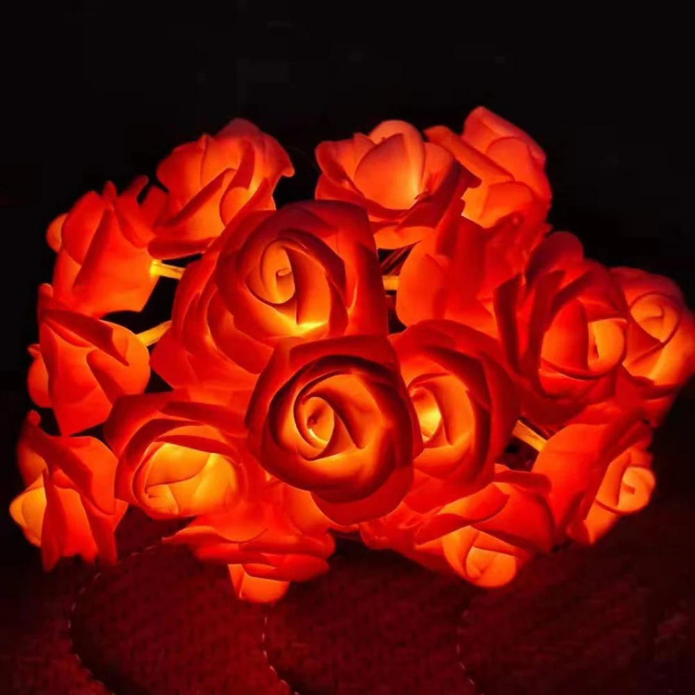 1.5m 3m 6m10m Rose Flower LED String Fairy Light USB Battery Power 5V Red Pink Warm Blue RGB Wedding Christmas Party Decoration