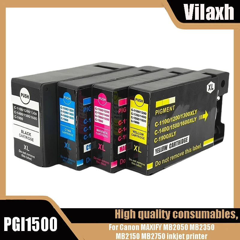 

Совместимый чернильный картридж vilaxh PGI-1500 PGI1500 1500XL для струйного принтера Canon MAXIFY MB2050 MB2350 MB2150 MB2750
