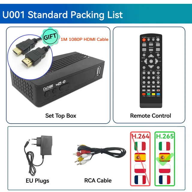 UBISHENG H.264 DVBT2 Digital Terrestrial TV Receiver 1080P T2 Digital