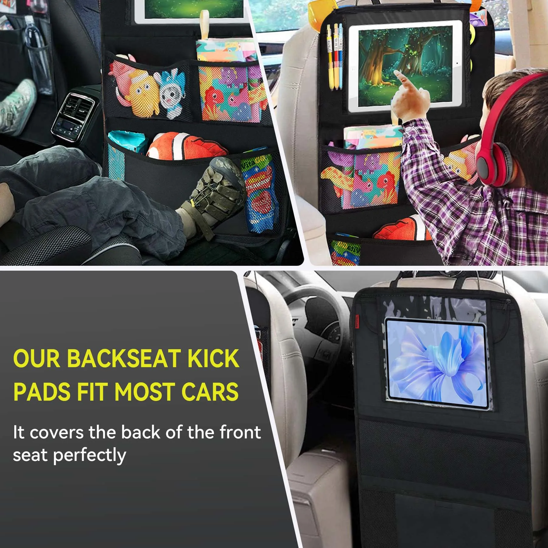 Car Back Multi Pocket Storage Bag with Tablet Holder for Kids Car Seat Organizer car seat organizer