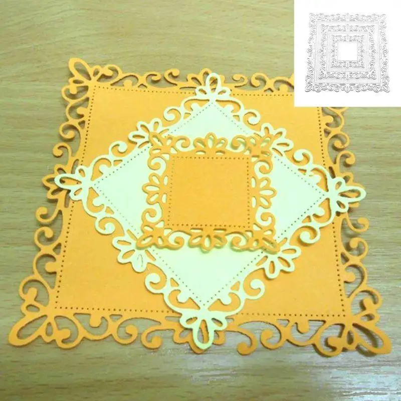 40ja verschachtelter Spitzenrahmen Metall Stanze Schnitte Exquisite Scrapbooking -Prägevorlage DIY Holiday Invitations Karten