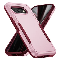 Military Grade Shockproof Hybrid Dual Layer Armor Protective Case - Matte Finish for Google Pixel 9 Pro (Pink Rose)