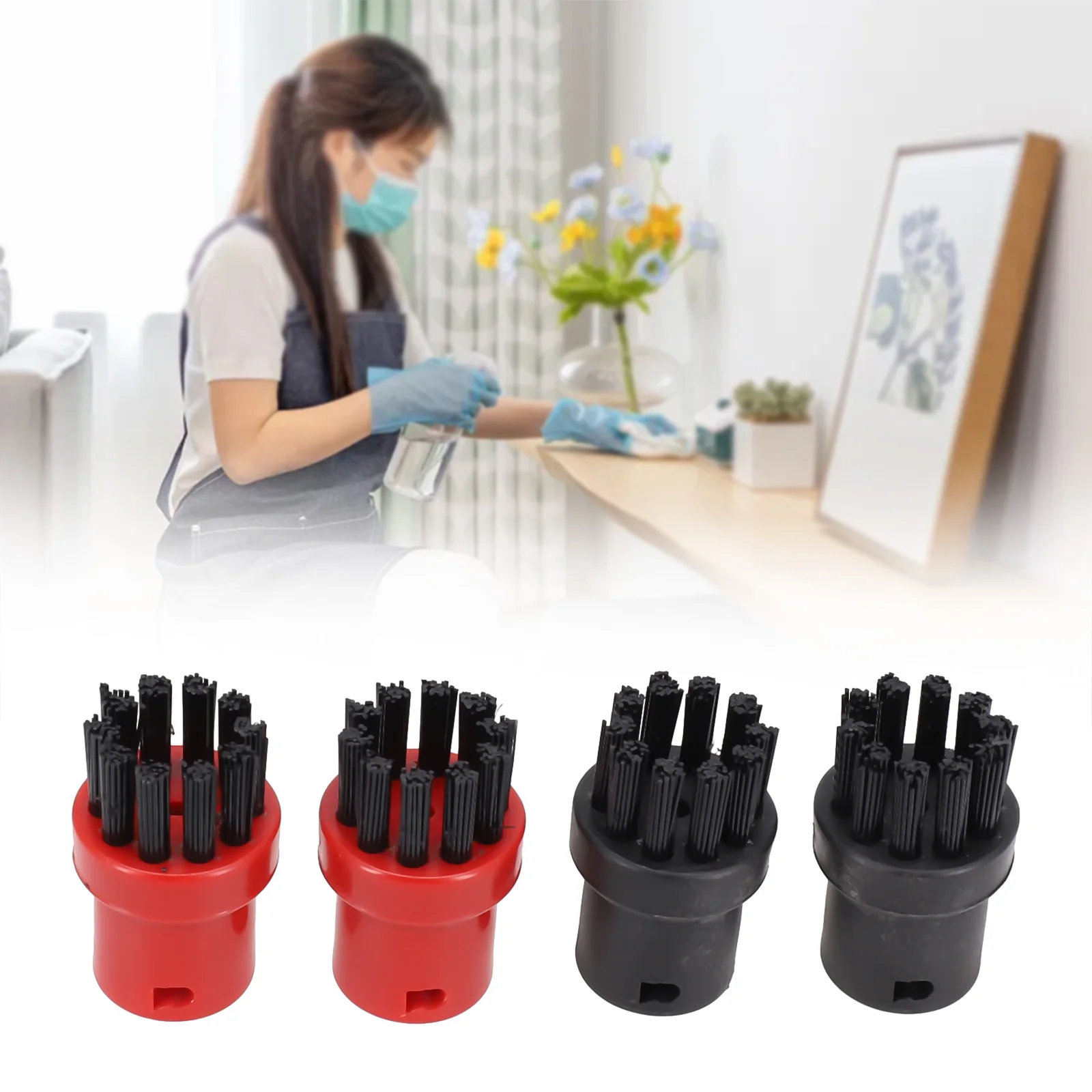 

For KARCHER Round Brush Brush Nozzle Easy To Install Reliable To Use Round Brush SC1 SC2 SC3 SC5 Vacuum Cleaner 4pcs Cleaning