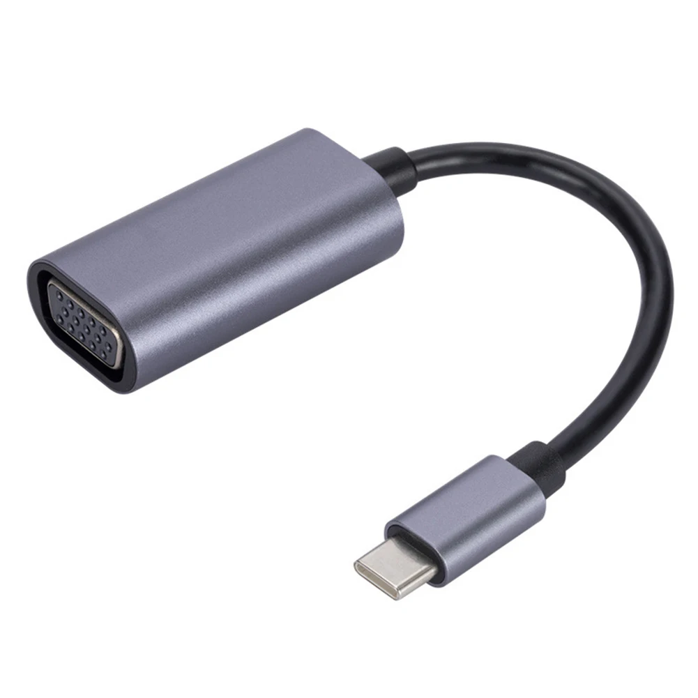 USB C에서 VGA 디스플레이 어댑터 케이블 지지대, 핫 스왑 비디오 케이블 변환기, 휴대폰 노트북, 맥북 에어 및 프로용, 1080P HD