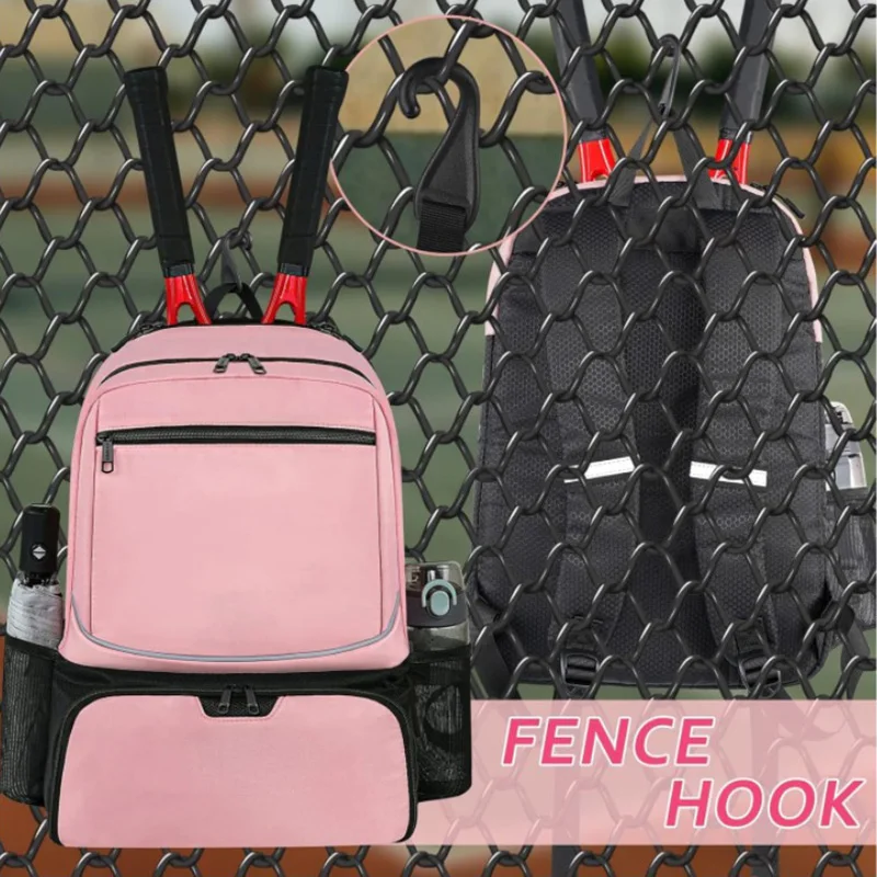 Professional Tennis Backpack Large Capacity Sports Racket Pack Holds 1-2 Tennis Rackets Outdoor Badminton Bag With Shoe Pocket 6