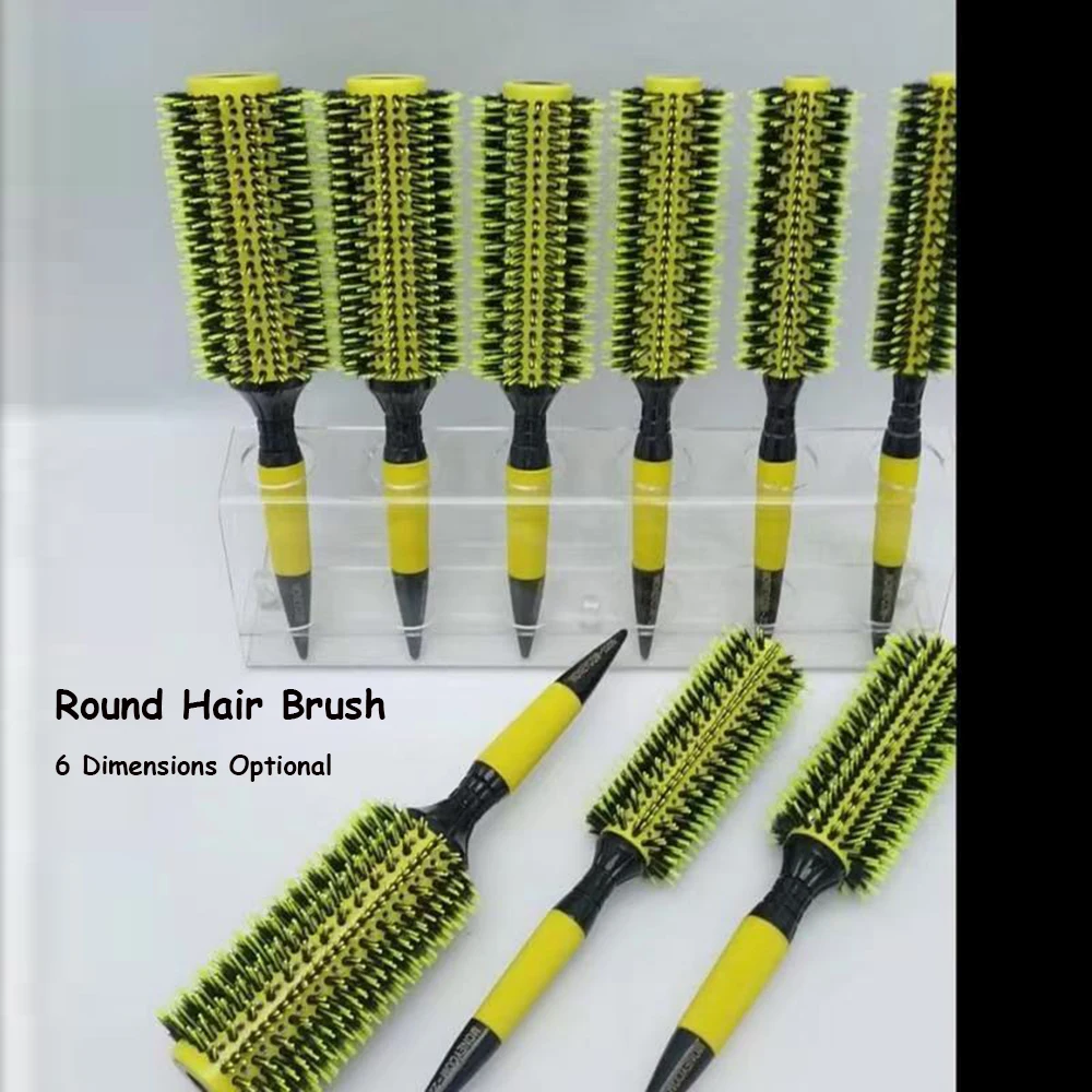 Friseurkamm, Lockenbürste, Wildschweinborstenbürste, Rollbürste, Salon-Stylingkamm, Glättbürste_voghion.com