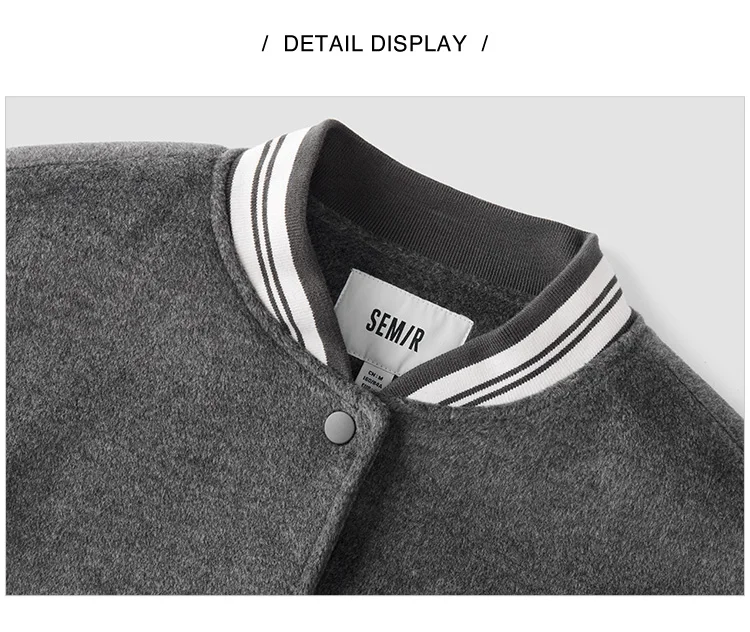 Coat Women Embroidery Patchwork Contrast Color Loose Jacket New Winter Imitation Woolen Baseball Jacket