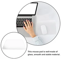 Tapis de Souris en Verre Trempé Grand Format – Bureau & Gaming Transparent 3