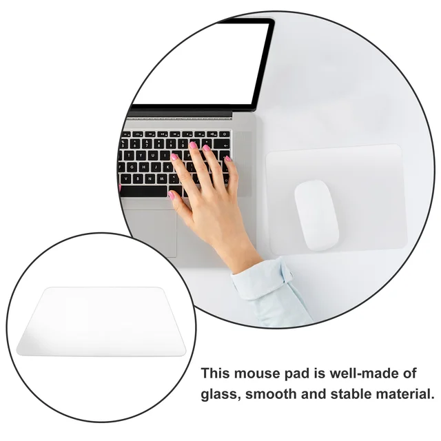 Tapis de Souris en Verre Trempé Grand Format – Bureau & Gaming Transparent 3