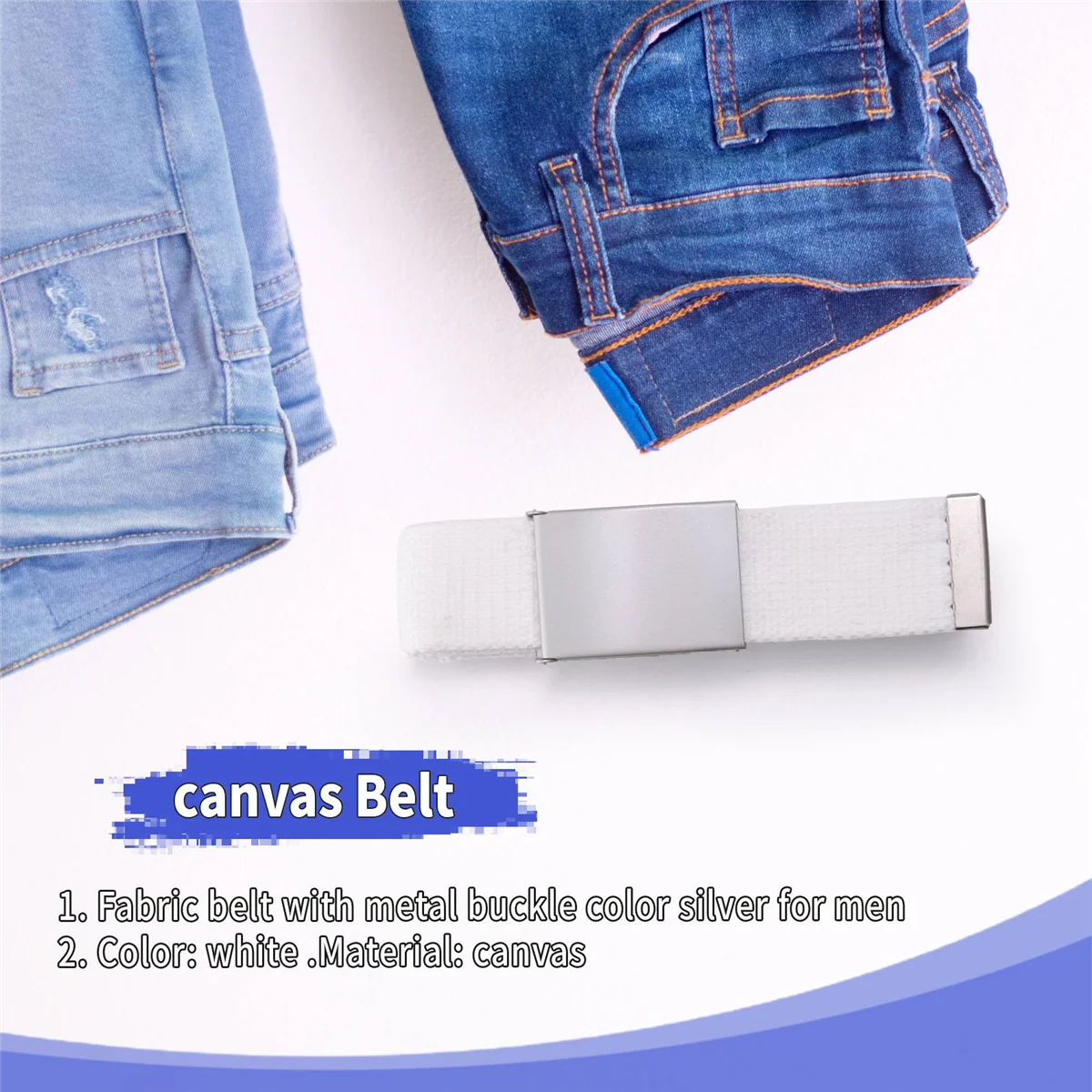 Canvas cotton white belt belts textile Ribbon belt