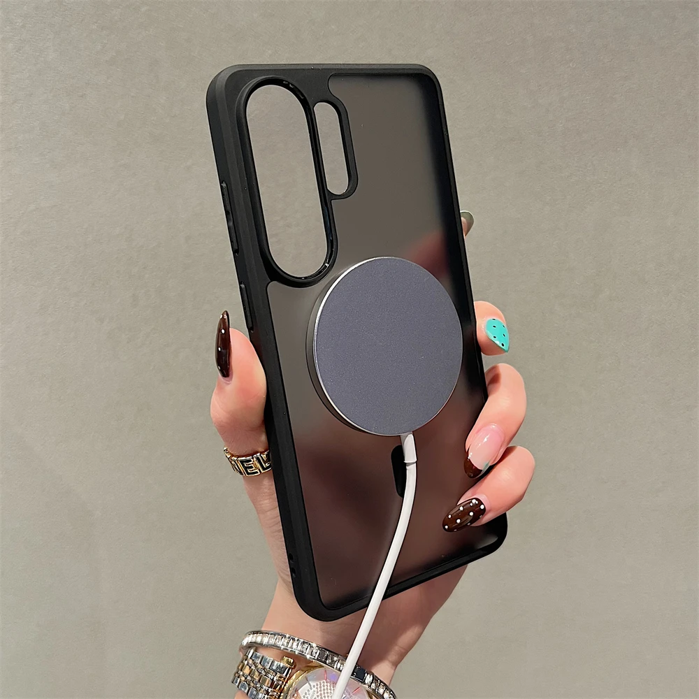 Matte Clear Magnetic Stand Holder Phone Case Cover