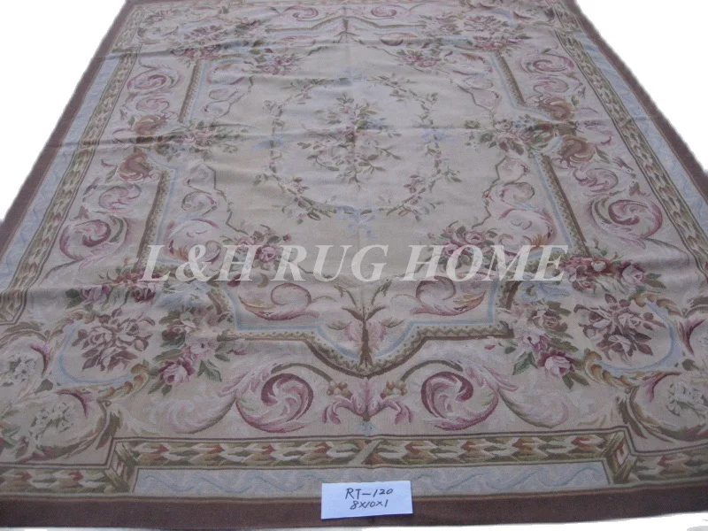 

Free shipping 8'x10' Handmade French Aubusson weave rugs hand woven carpets high grade quality original oriented rug royal style