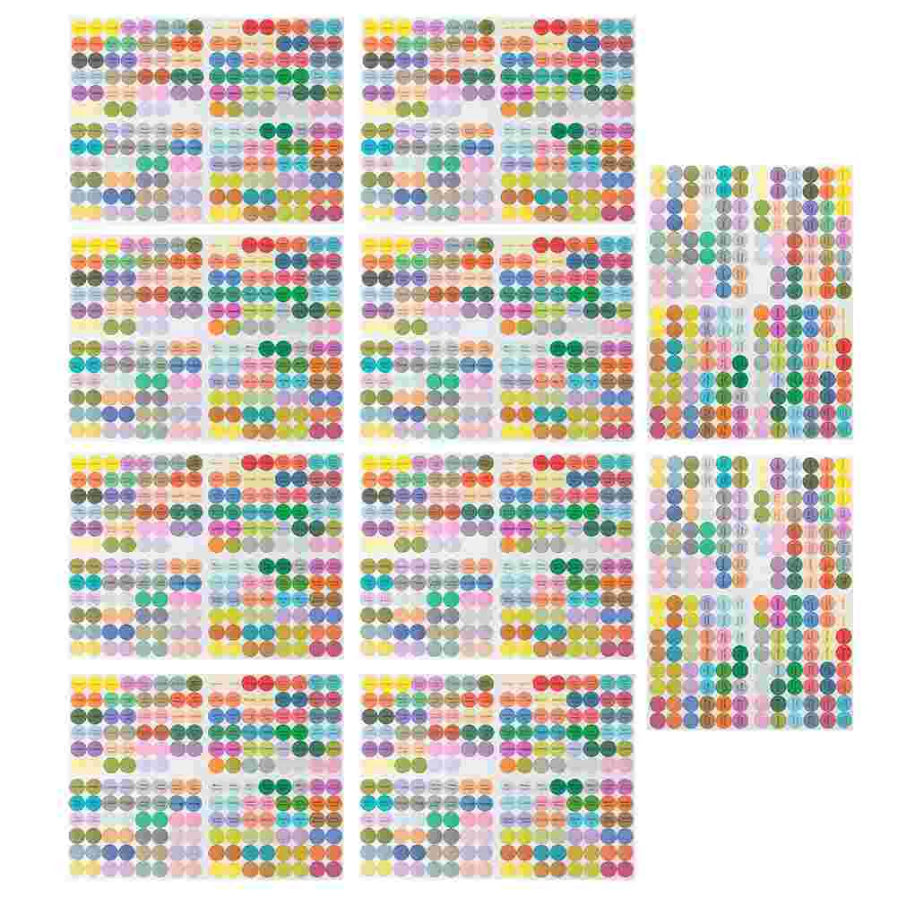 

10 Pcs Essential Oil Stickers Canning Label Bottle Creative Round Canned Marker