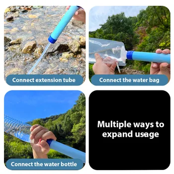 เครื่องกรองน้ําฉุกเฉินตั้งแคมป์กลางแจ้ง ชีวิตกลางแจ้ง การกรองฉุกเฉิน การดื่มโดยตรง เครื่องกรองน้ําแต่ละเครื่องฆ่าเชื้อ 2