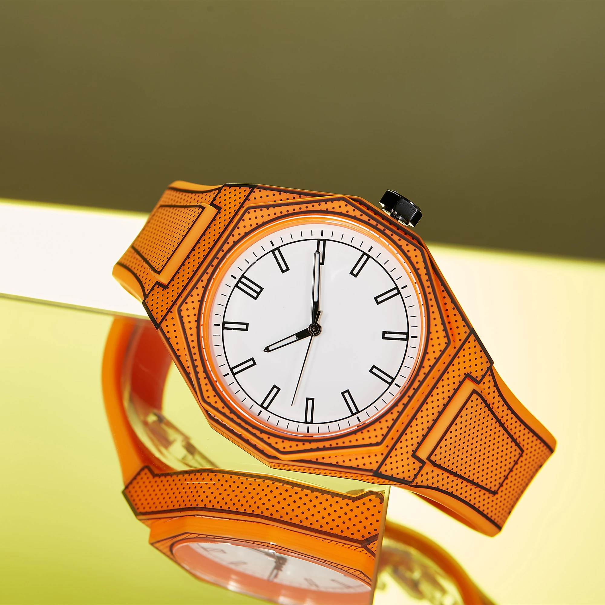 ساعة رجالية خفيفة الوزن مصنوعة من مادة البولي كربو...