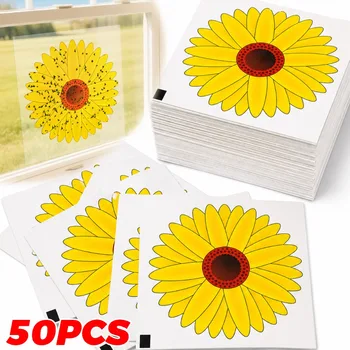 Trappole Adesive per Mosche e Insetti da Finestra a Forma di Girasole, Cattura Mosche della Frutta, Insetticidi per Interni, Controllo Parassiti per Casa e Cucina