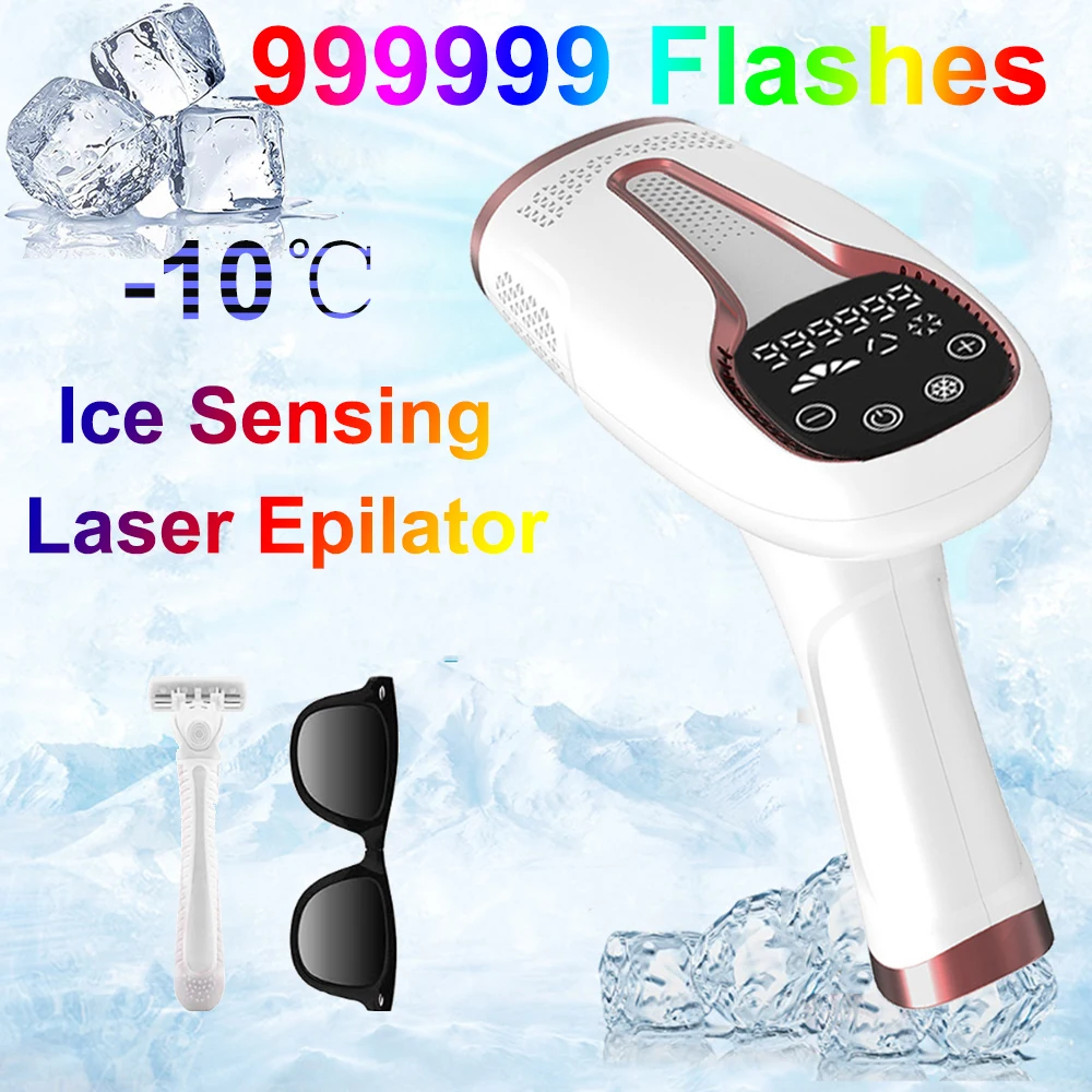 

999999 Flashes Laser Epilator Ice Sensing Painless Permanent Hair Removal Device IPL Photoepilator Bikini Body Laser Epilator