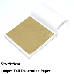 Imitation Gold Silver Copper Foil Sheets for DIY Crafts and Home Decoration - 100pcs (Imitation Copper Foi)