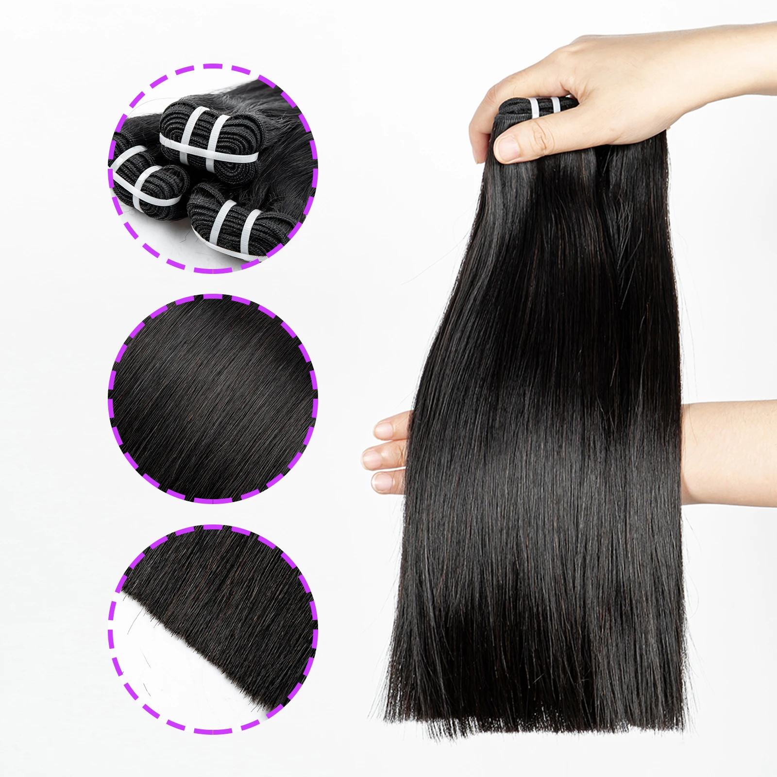 15A Super Double Drawn Human Hair Bundles Vietnamese Raw Bone Straight Bundles Human Hair Bundles Hair Extensions 100g/bundle