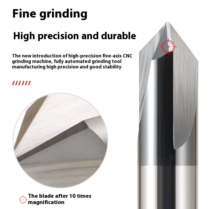 HRC66 3 Flutes Chamfer Milling Cutter 60 90 120 degrees CNC Router Bits Engraving Endmill Tools carbide milling cutter