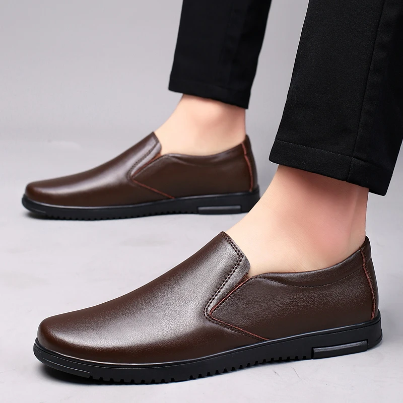 Italian Genuine Leather Men's Formal Loafers Handmade Business Casual Shoes High-end Formal Shoes for Men Driving Mocassin