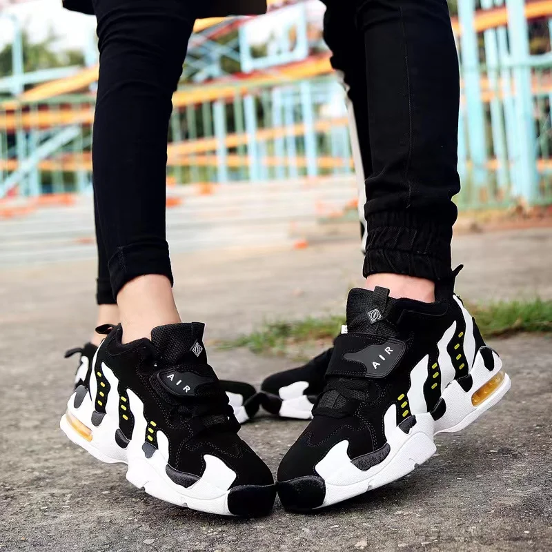 Air-cushioned Sports Shoes Young Unisex Male Female Students Casual Inside the High-Walking Couples Running Tide Sneakers