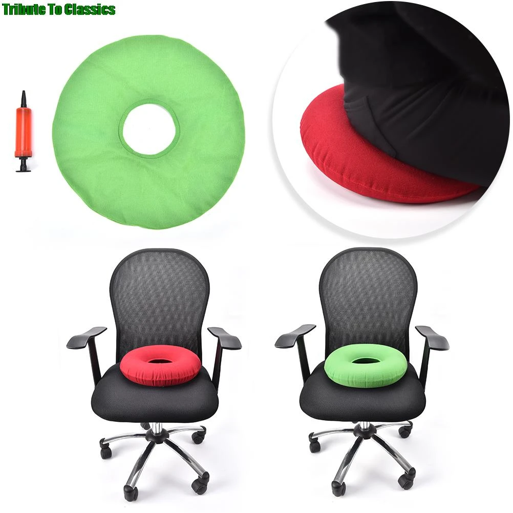 Cojín de asiento redondo con de vinilo inflable, almohada médica para hemorroides, sin Donut, almohadilla de asiento inflable de goma, 34x12 cm|Cojín| - AliExpress