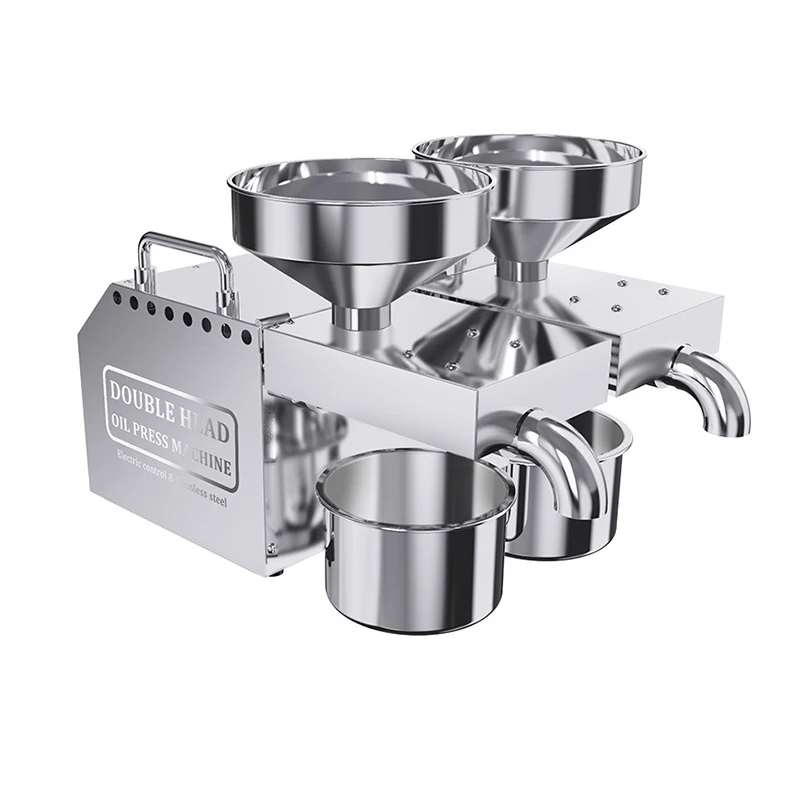 Intelligent Stainless Steel Oil Press Household Double Head Oil Press Sesame Oil Peanut Oil Extraction Machine 2
