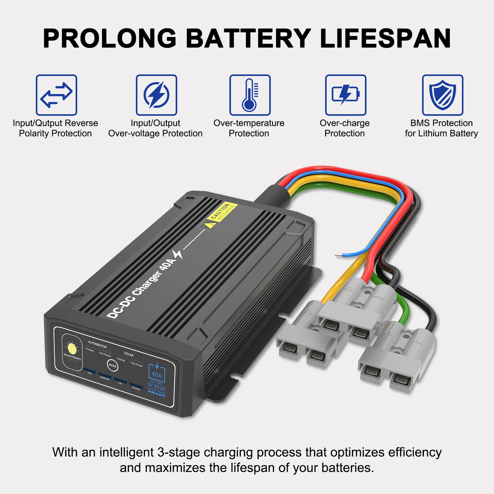 DC to DC Charger 12V 24V Vehicle 25A 40A 50A Caravan Campervan Trailer Camper Van RV Battery Solar Charger