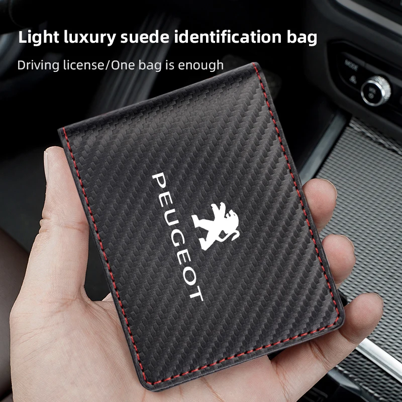 Car Driver's License Card Holder Suede Card Bag for Peugeot 208 3008 206 308 2008 207 107 508 607 106 406 407 307 301 5008 4008