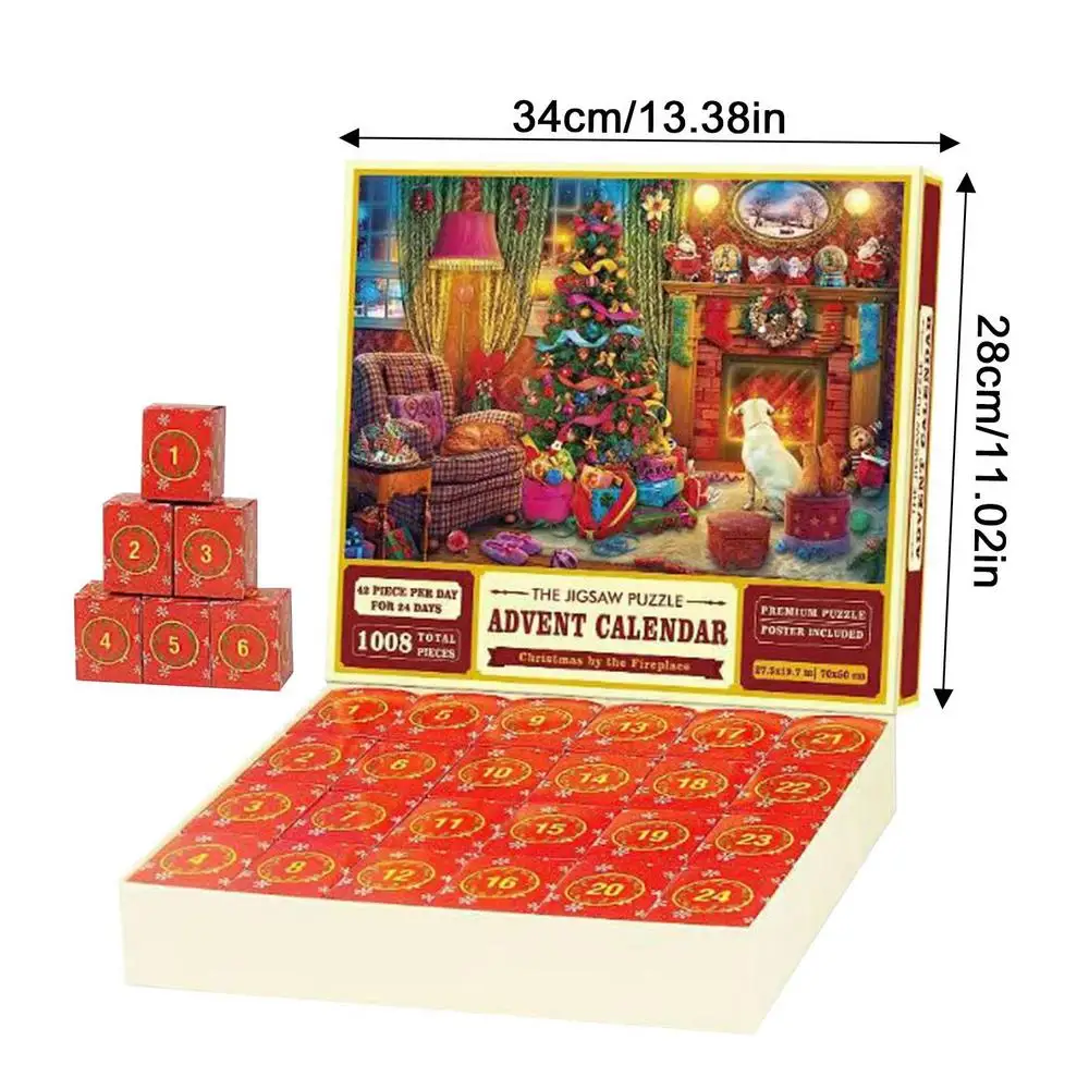 2024 Jigsaw Puzzle Advent Calendar – 1008 Pieces, 24-Day Christmas Countdown With Numbered Backs, Family Activity Puzzle