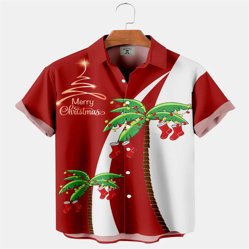 2023 Summer Short Sleeve Hawaiian 3D Printed shirt Explosion lapel Beach short sleeve shirt