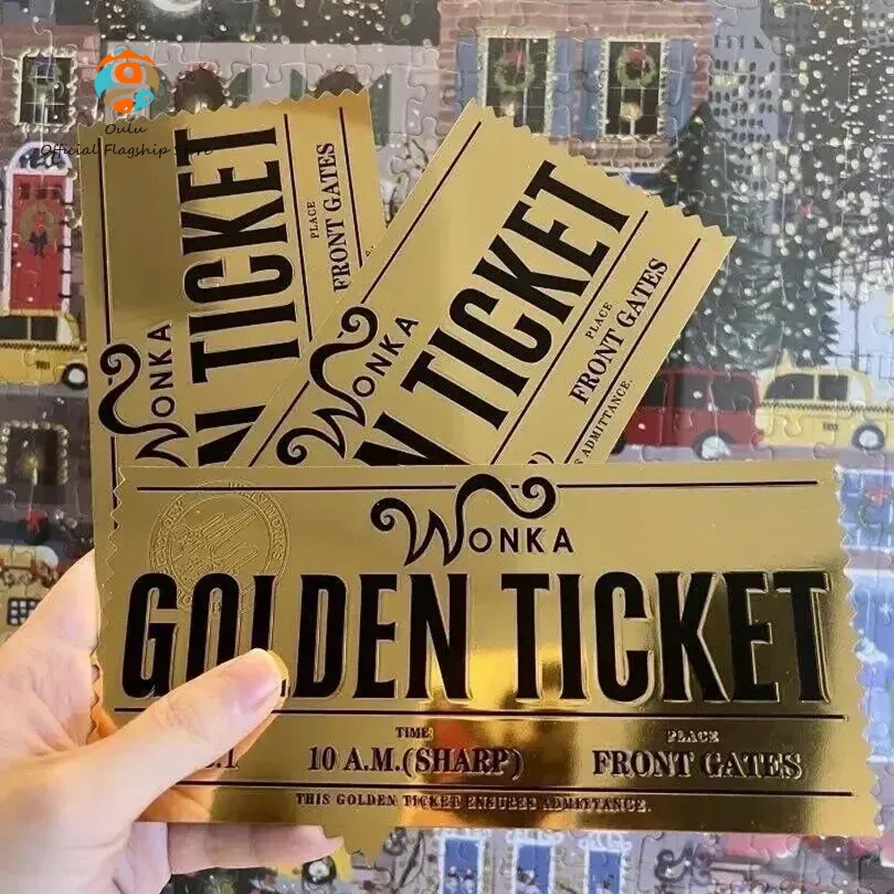 Charlie And The Chocolate Factory Wonka Golden Ticket Anime Gold Voucher Segnalibro Decorazione Da Scrivania Regalo Di Natale Per Bambini