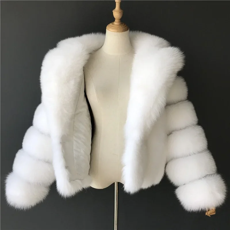 

Jacket Imitation Fox Fur Women's Clothing Autumn Imitation Fur Long Sleeved Women's Jacket Suit Collar Faux Fur Coat Short