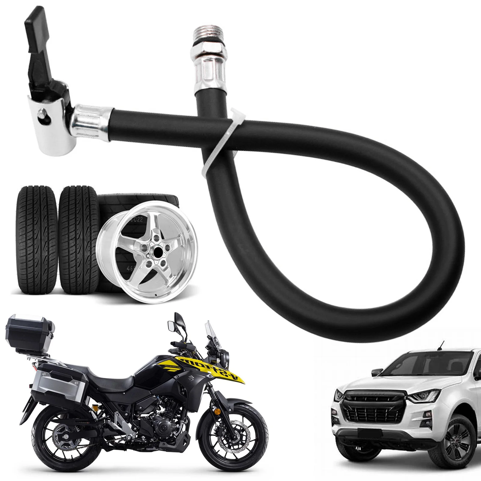 

Motorcycle Car Bike Tire Air Inflator Hose Inflatable Pump Extension Tube Adapter Twist Tyre Air Connection Locking Air Chuck