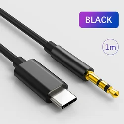 USB Type C to 3.5mm Audio Cable Adapter for Headphones and Speakers (Black)