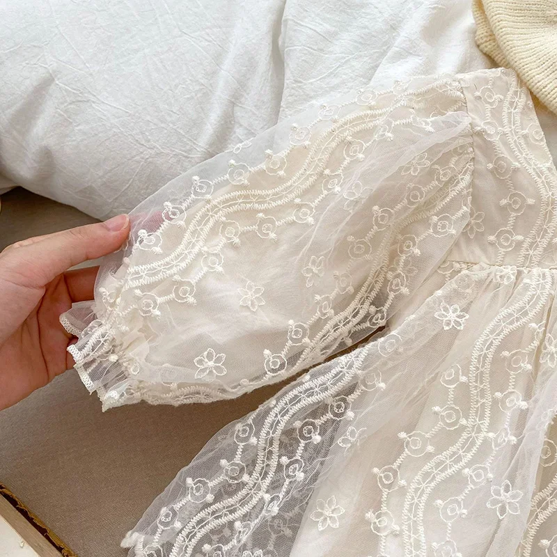 Baby Girls Lace Bodysuit Mesh Dress Clothing