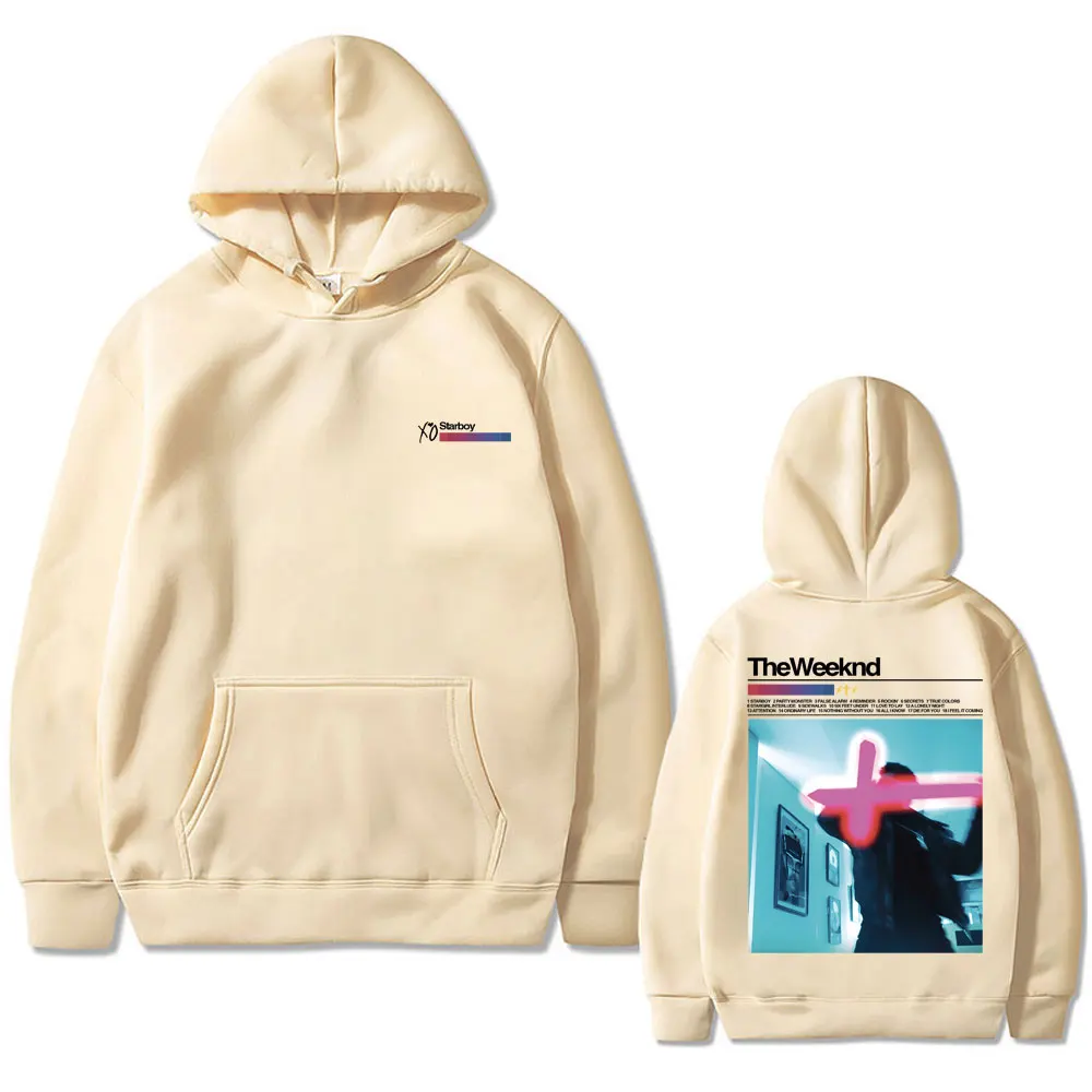 Rapper The Weeknd Starboy Double Sided Print Hoodie Male Fashion Sweatshirt Men Women Hip Hop Oversized Hoodies Male Streetwear