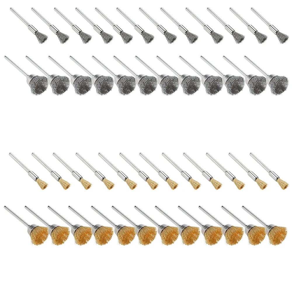 48 PCS Wire Wheel Brushes for Drill Stainless Steel Wire Wheels for Rotary Tools Dremel Accessories Grinding Sanding Polishing
