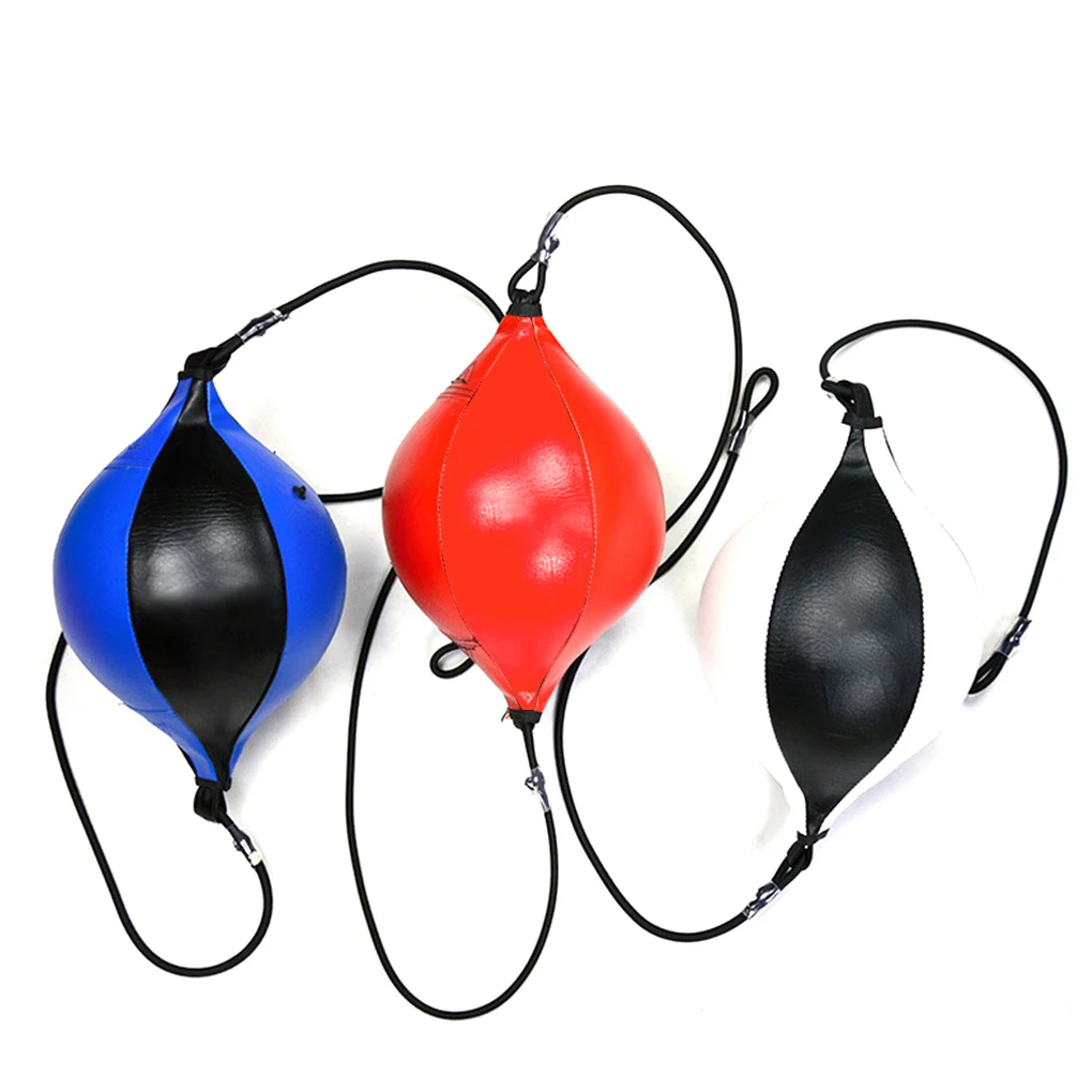 Quality PU Leather Boxing Punching Bag Pear Boxing Bag Inflatable Speed Double End Training Reflex Speed Balls