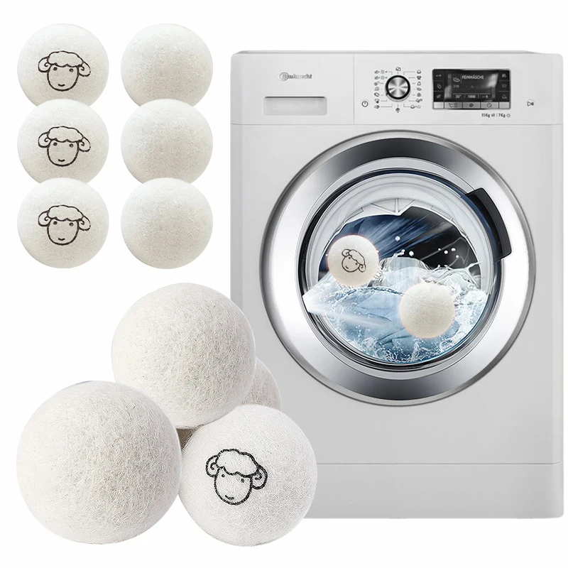 

Laundry Balls Wool Dryer Ball Reusable Home Washing Fleece Drying Ball Anti-tangle Dryer Laundry Ball Laundry Accessor 6/7cm