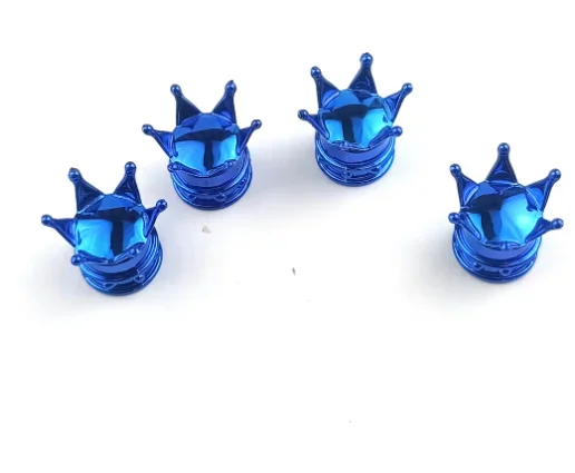 4PCS Universal Crown Valve Caps - Dustproof & Waterproof Wheel Covers
