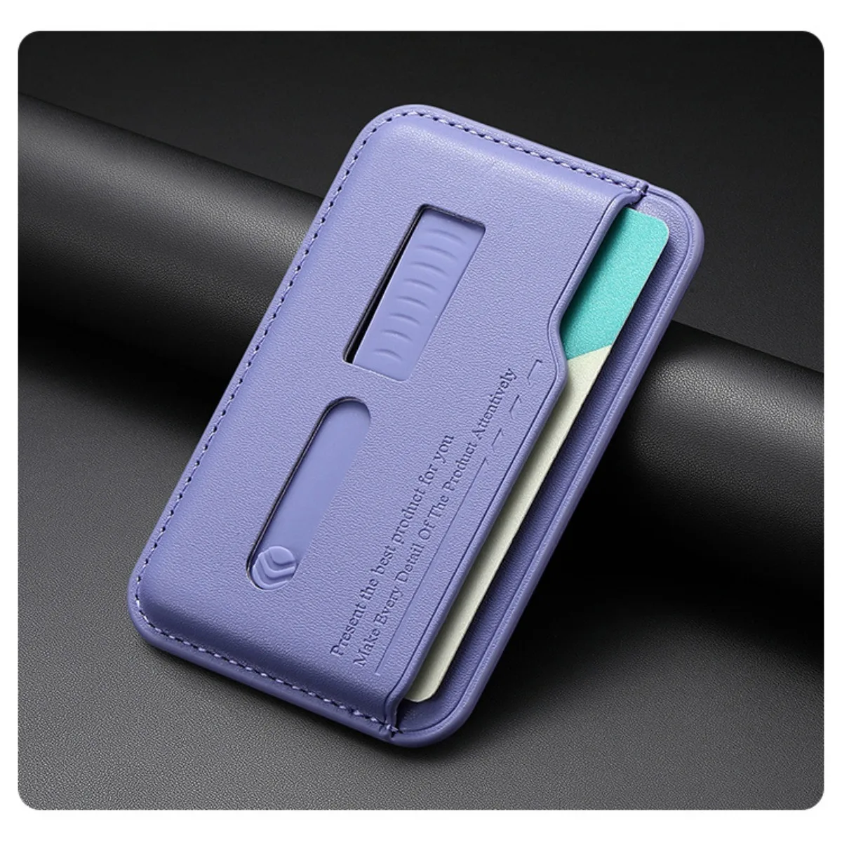 Enhanced Magnetic Card Holder Wallet Case with Finger Ring and Wrist Strap