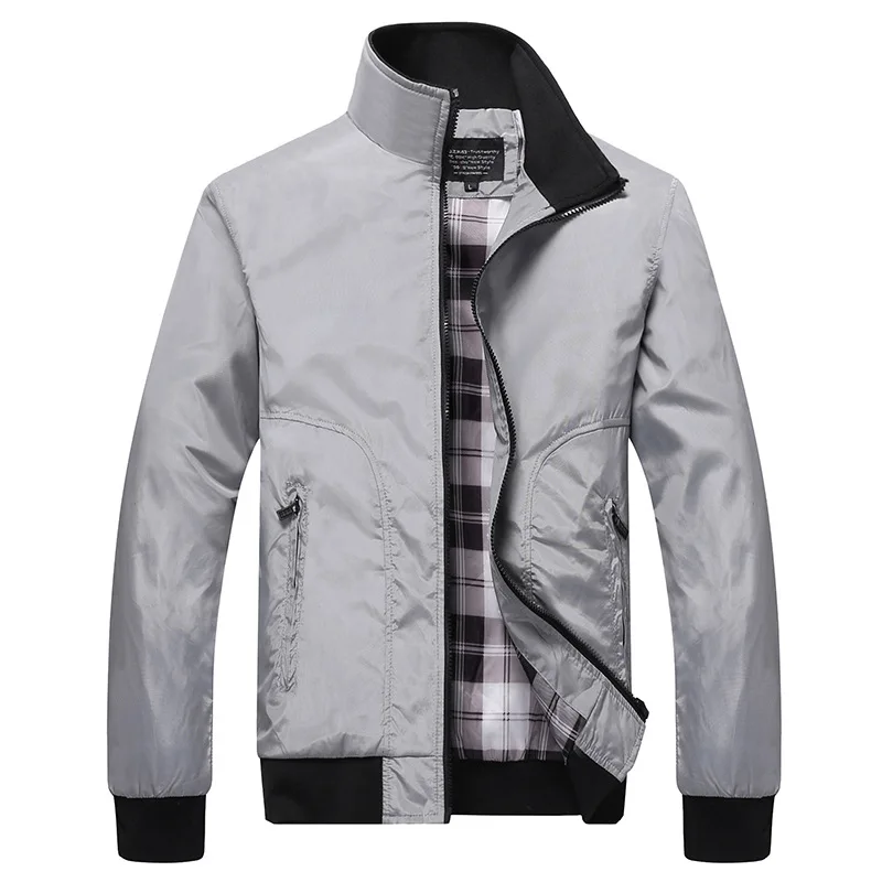 Spring Autumn Men's Fashion Standing Collar Baseball Jacket Long Sleeve Breathable Tops Oversized Casual Workwear Jacket