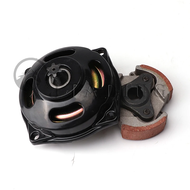 25H T8F 6T 7T Drum Gear Box With Clutch Pad For 2Stroke 47cc 49cc Chinese Pocket Kids Quad ATV Dirt Bike Mini moto Engine Parts drum gear box clutch pad