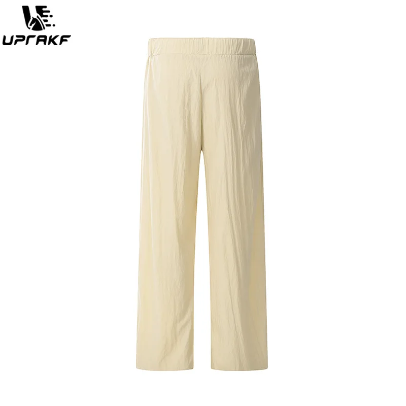 UPRAKF Straight-leg Trousers Comfort Casual Autumn Pantalones Solid Color Loose Korean Fashion