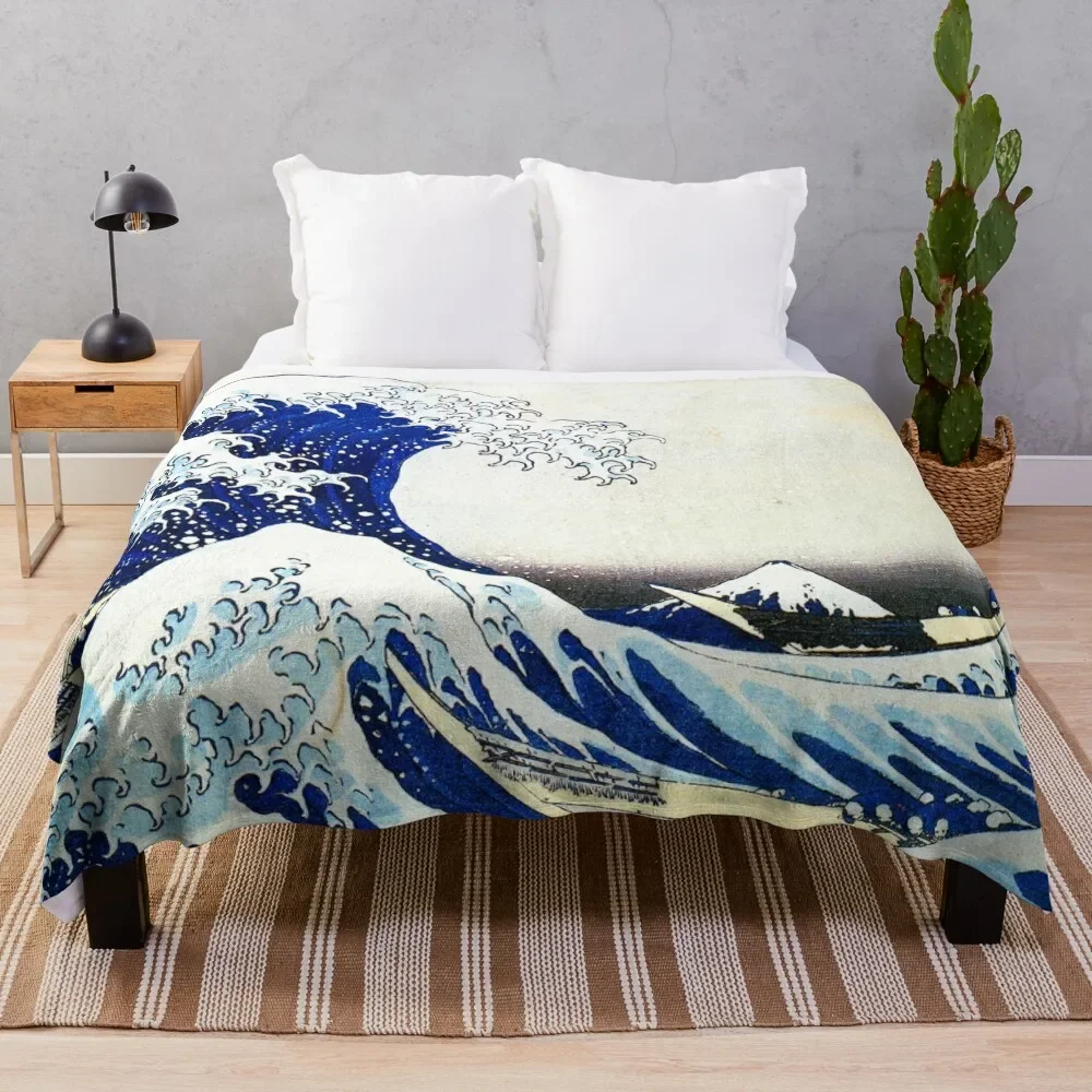 

Katsushika Hokusai - The Great Wave off Kanagawa Throw Blanket Plaid Loose Luxury St Blankets