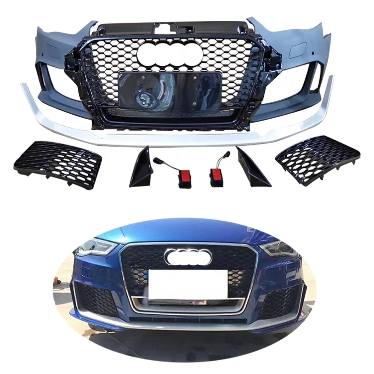 

Best-selling Auto Parts A3 8V Upgrade Refit to RS3 Car Front Bumper with Honeycomb Grille for Audi 2014-2016