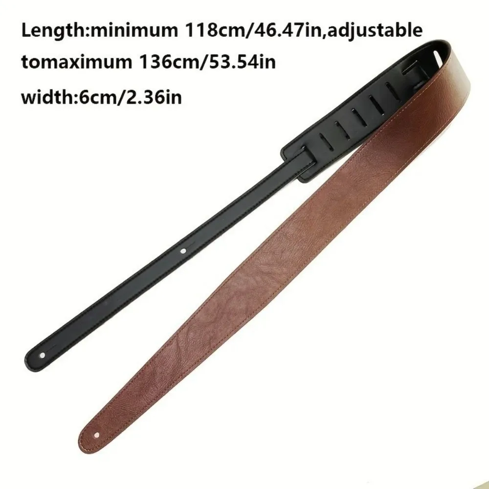 Premium Two-Tone Soft PU Leather Adjustable Guitar Strap