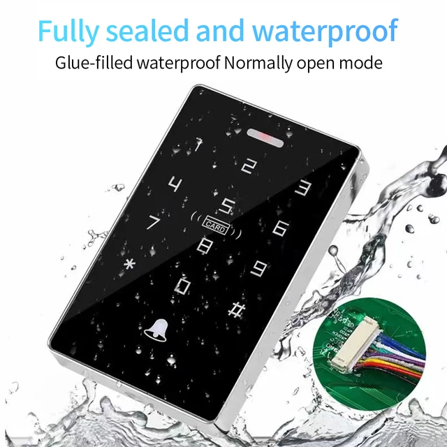 IP67 Waterproof Touch Screen Backlight RFID Standalone Access Controler 125KHz 13.56MHZ Access Control 1000 User Wiegand Output 4